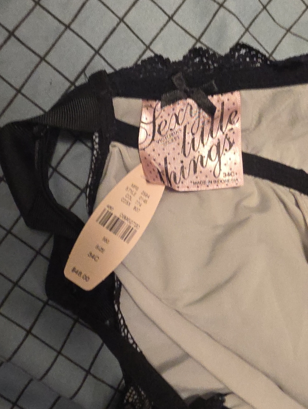 Victoria's Secret Black Lace-Trim Lingerie Slip with Light Gray Lining